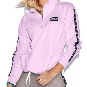 RARE VS Pink Lilac Boyfriend Quarter Zip NWT